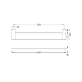 Nero Celia 600Mm Double Towel Rail - Matte Black