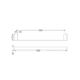 Nero Celia 600Mm Single Towel Rail - Matte Black