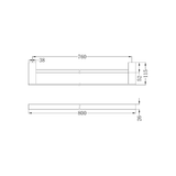 Nero Celia 800Mm Double Towel Rail - Matte Black