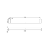 Nero Celia 800Mm Single Towel Rail - Matte Black
