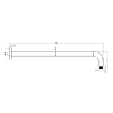 Nero Round Shower Arm 500Mm Length - Matte White