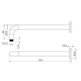 Nero Round Shower Arm - Brushed Bronze