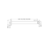 Nero 450Mm Round Ceiling Arm - Chrome