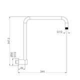 Dolce Nero Shower Arm Shower - Brushed Gold