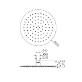 Nero 250Mm Round Stainless Steel Shower Head 4 Star Rating - Brushed Gold