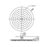 Zen Ss316L 300Mm Round Nero Shower Head - Brushed Nickel