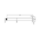 Zen Ss316L Round Nero Ceiling Arm 300Mm Length - Brushed Bronze