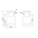 Nero Mecca Care Make Your Own 32mm Grab Rail T Bar Bracket - Chrome