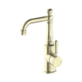 Nero York Basin Mixer With Metal Lever - Aged Brass