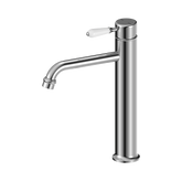 York Straight Tall Basin Nero Mixer With - White Porcelain Lever - Chrome