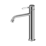 York Straight Tall Basin Nero Mixer With - White Porcelain Lever - Chrome