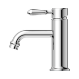York Straight Basin Nero Mixer With Metal Lever - Chrome