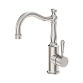 Nero York Basin Mixer Hook Spout With Metal Lever - Brushed Nickel
