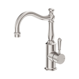 Nero York Basin Mixer Hook Spout With Metal Lever - Brushed Nickel