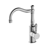 Nero York Basin Mixer Hook Spout With Metal Lever - Chrome