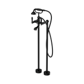 Nero York Freestanding Bath Set With Metal Hand Shower - Matte Black