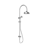Nero York Twin Shower With White Porcelain Hand Shower - Chrome