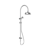 Nero York Twin Shower With White Porcelain Hand Shower - Chrome