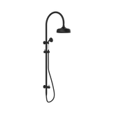 Nero York Twin Shower With White Porcelain Hand Shower - Matte Black