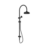 Nero York Twin Shower With White Porcelain Hand Shower - Matte Black