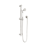 Nero York Shower Rail With White Porcelain Hand Shower - Brushed Nickel
