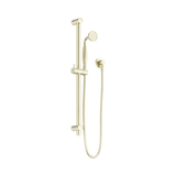 Nero York Shower Rail With Metal Hand Shower - Aged Brass