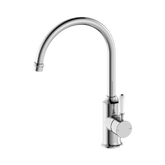 York Kitchen Nero Mixer Gooseneck Spout With - White Porcelain Lever - Chrome