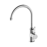 York Kitchen Nero Mixer Gooseneck Spout With - White Porcelain Lever - Chrome