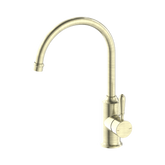 York Kitchen Nero Mixer Gooseneck Spout With Metal Lever - Aged Brass