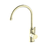 York Kitchen Nero Mixer Gooseneck Spout With Metal Lever - Aged Brass