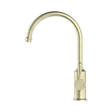 York Kitchen Nero Mixer Gooseneck Spout With Metal Lever - Aged Brass