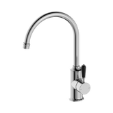 York Kitchen Nero Mixer Gooseneck Spout With Black Porcelain Lever - Chrome