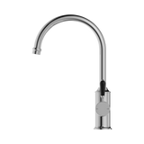 York Kitchen Nero Mixer Gooseneck Spout With Black Porcelain Lever - Chrome