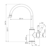 York Kitchen Nero Mixer Gooseneck Spout With Metal Lever - Brushed Nickel