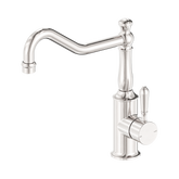 Nero York Kitchen Mixer Hook Spout With Metal Lever - Brushed Nickel