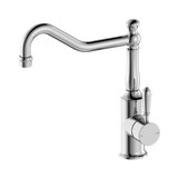 Nero York Kitchen Mixer Hook Spout With Metal Lever - Chrome