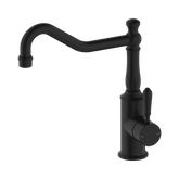 Nero York Kitchen Mixer Hook Spout With Metal Lever - Matte Black