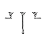 Nero York Wall Basin Set With Metal Lever - Chrome