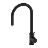 Nero York Pull Out Sink Mixer With Vegie Spray Function With White Porcelain Lever Matte