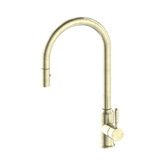 York Pull Out Sink Nero Mixer With Vegie Spray Function With Metal Lever - Aged Brass