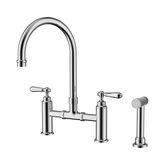 Nero York Bridge Kitchen Set With Hand Spray - Chrome