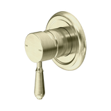 York Shower Nero Mixer With Metal Lever - Aged Brass