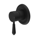York Shower Nero Mixer With Metal Lever - Matte Black