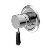 Nero York Shower Mixer With Black Porcelain Lever - Chrome