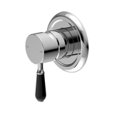 Nero York Shower Mixer With Black Porcelain Lever - Chrome