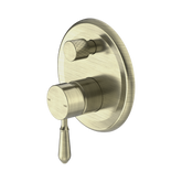 Nero York Shower Mixer With Diverter With Metal Lever - Aged Brass