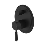 Nero York Shower Mixer With Diverter With Metal Lever - Matte Black