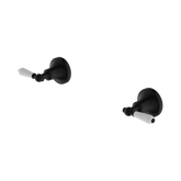 Nero York Wall Top Assemblies With White Porcelain Lever - Matte Black