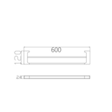 Nero Pearl/Vitra Double Towel Rail 600mm - Matte Black