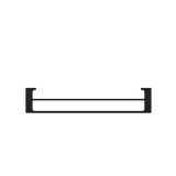 Nero Pearl/Vitra Double Towel Rail 600mm - Matte Black
